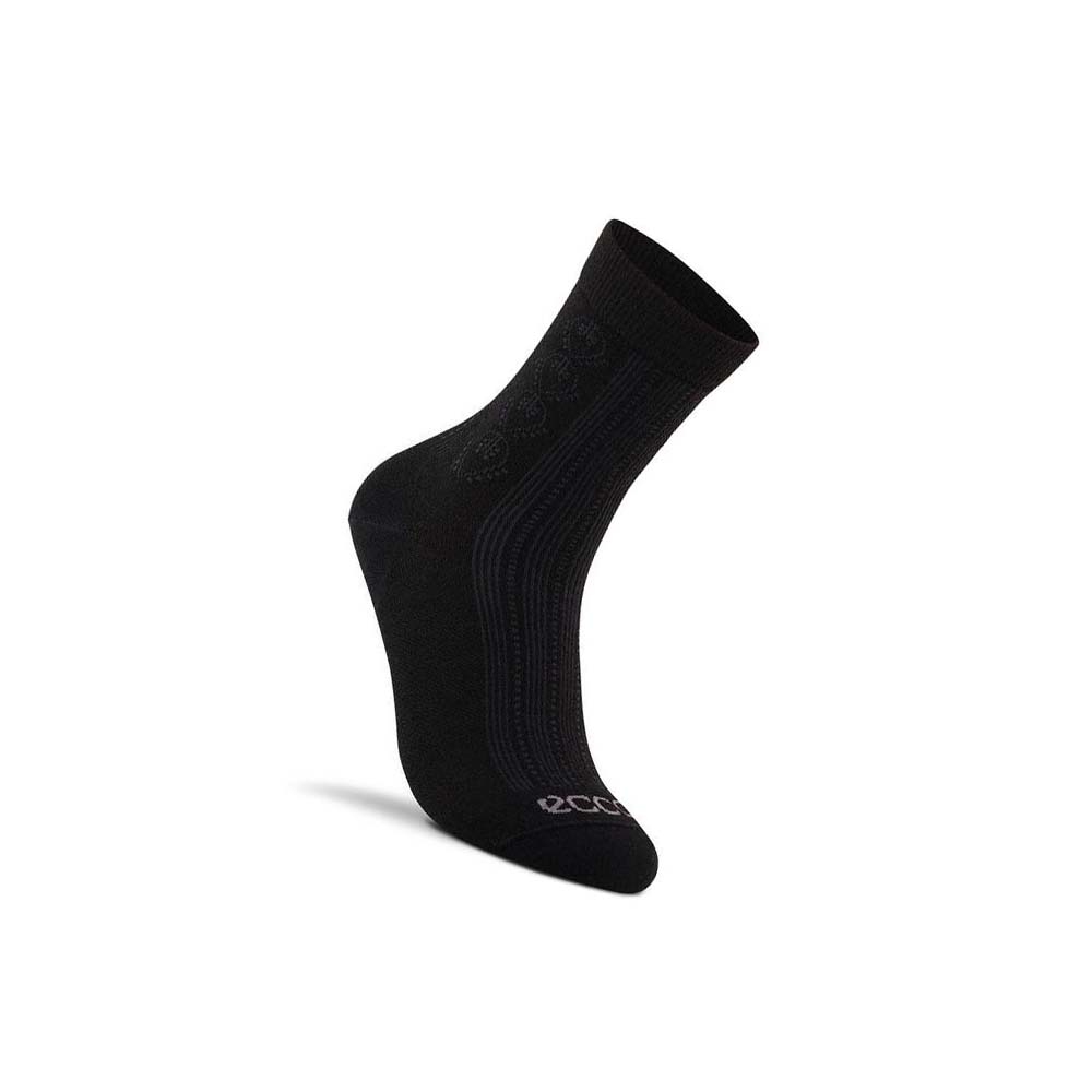 Women\'s Ecco Casual Short-Crew Socks Black | Canada 415FDN